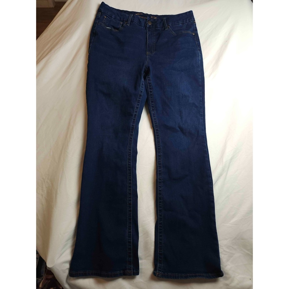 Seven7 Bootcut Jeans Womens 16 Blue Dark Wash Denim Classic Y2K Western Flare‎